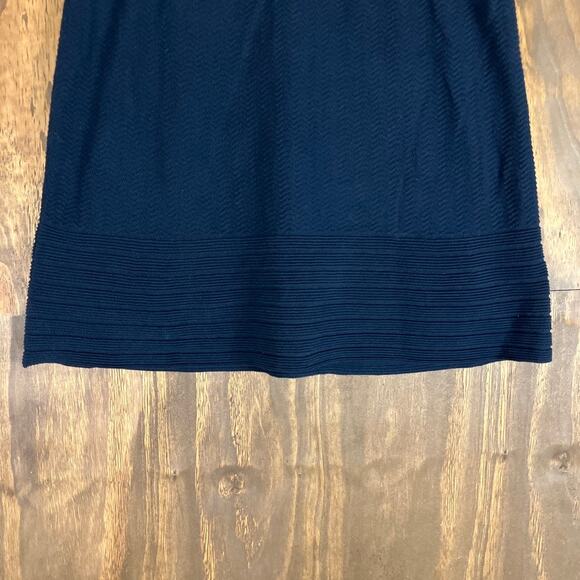 CAbi Womens Skirt Navy Blue Bon Voyage Knit Pull On Elastic Waist #290 Large - Picture 3 of 10